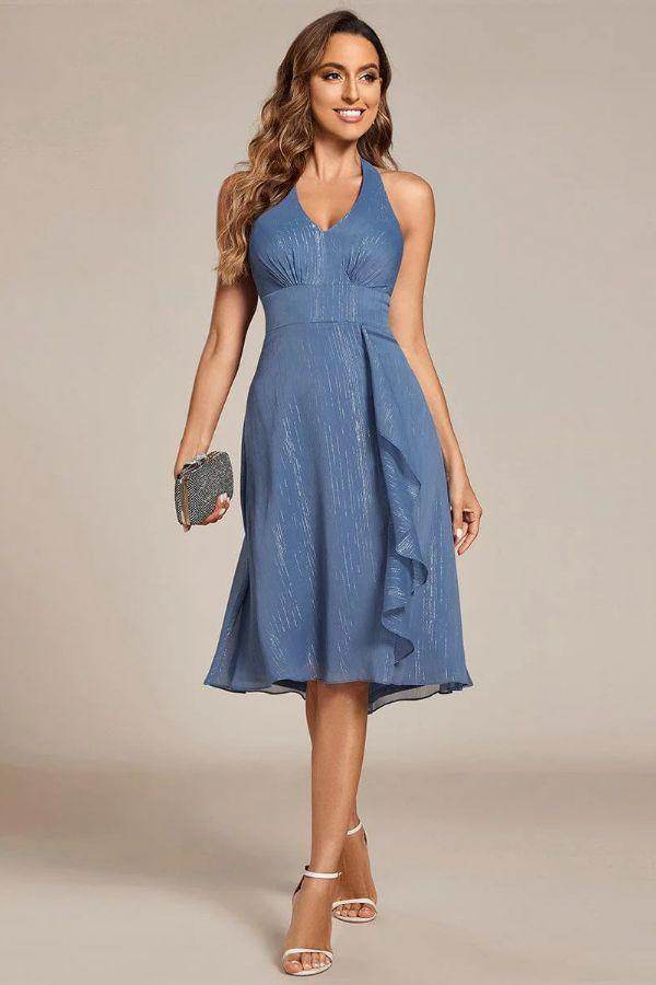 A-Line Midi Polyester Dress CG0271 - COCOMELODY